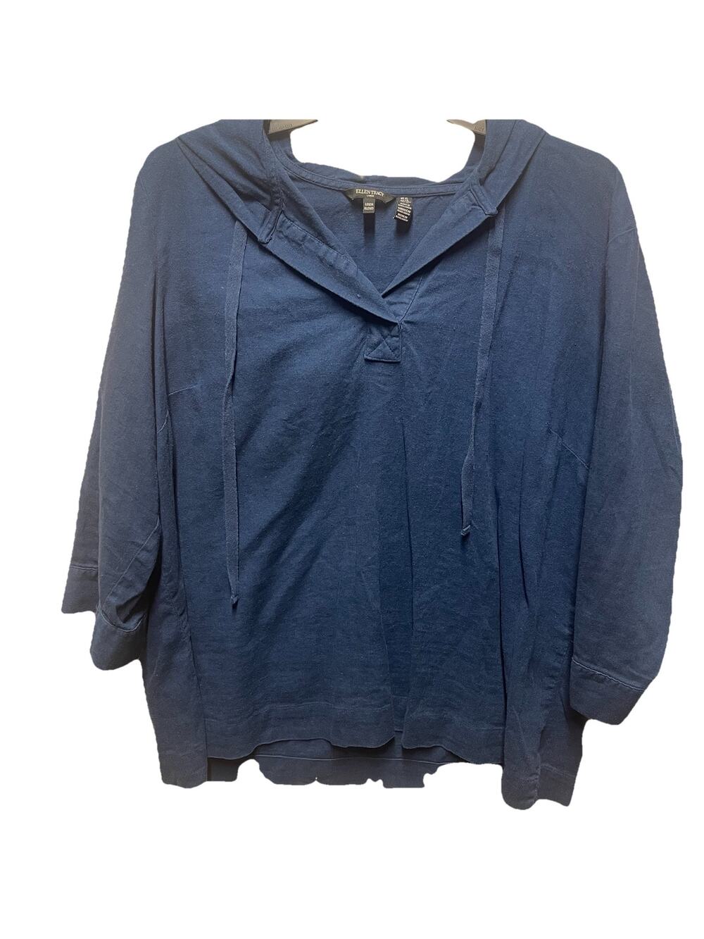 Ellen Tracy Linen Women’s Size XL Hoodie Lightweight Boho
